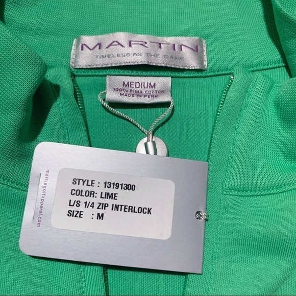 Martin Lime Longsleeve 1/4 Zip Interlock Pullover - Picture 8 of 8